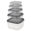 Komplet pojemników kwadratowych KLIC BOX 5 sztuk 0,4L 0,7L 1,0L 1,6L 2,4L